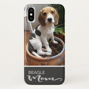 Beagle mam Vloeiend Voeg je hondenfoto toe iPhone X Hoesje