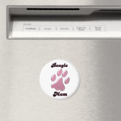 Beagle Maman Pink Pawprint - Magnet (In Situ (Lave-vaisselle))