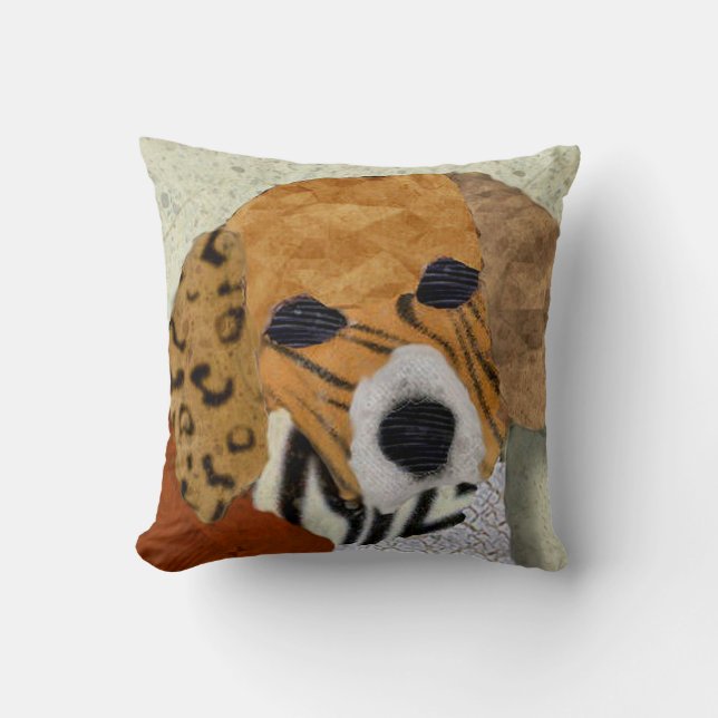 Beagle Marquetry Pillow Kussen (Voorkant)