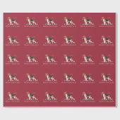 Beagle Merry-kerstontwerp Cadeaupapier (Vlak)