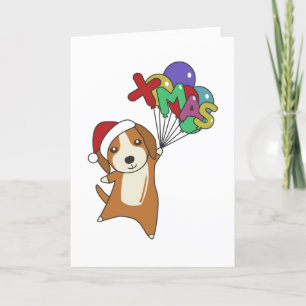 Beagle Merry Winter Animal Dog Adult Clo Feestdagen Kaart