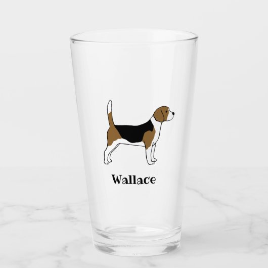 Beagle met aangepaste tekst | Hondenliefhebber op  Glas (Voorkant)