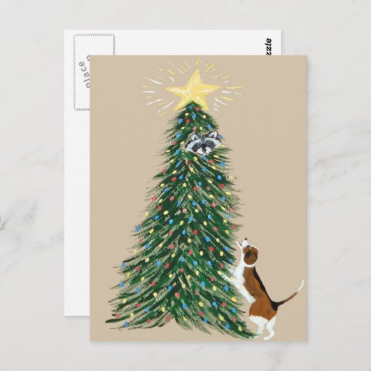 Beagle met behandelde loopnavel briefkaart (Voorkant / Achterkant)