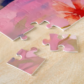 Beagle met bloemen Waterverf Legpuzzel (Zijkant)