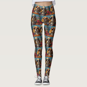 Beagle Met Hartrozen Valentijnsdag Leggings