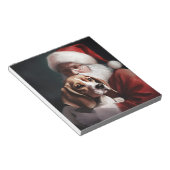 Beagle Met Kerstman Festieve Kerst Notitieblok (Schuin)