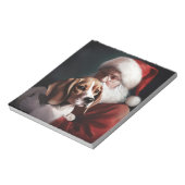 Beagle Met Kerstman Festieve Kerst Notitieblok (Gedraaid)