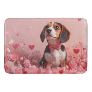 Beagle met Rozen - Valentijnsdag Badmat