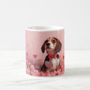 Beagle met Rozen - Valentijnsdag Koffiemok
