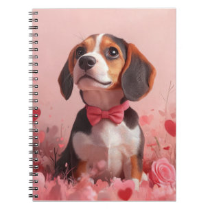 Beagle met rozen - Valentijnsdag Notitieboek