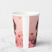 Beagle met Rozen - Valentijnsdag Papieren Bekers (Links)