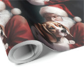 Beagle met Sinterklaas Feestelijke Kerstmis Cadeaupapier (Rol Hoek)