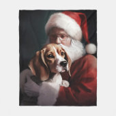 Beagle met Sinterklaas Feestelijke Kerstmis Fleece Deken (Voorkant)