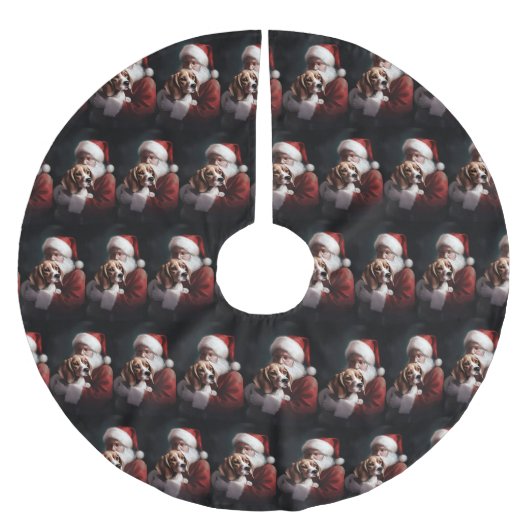 Beagle met Sinterklaas Feestelijke Kerstmis Kerstboom Rok (Voorkant)