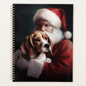 Beagle met Sinterklaas Feestelijke Kerstmis Planner (Voorkant)