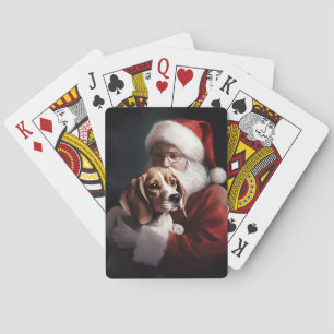 Beagle met Sinterklaas Feestelijke Kerstmis Pokerkaarten