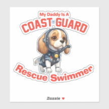 Beagle Mijn papa is een USCG reddingszwemmer