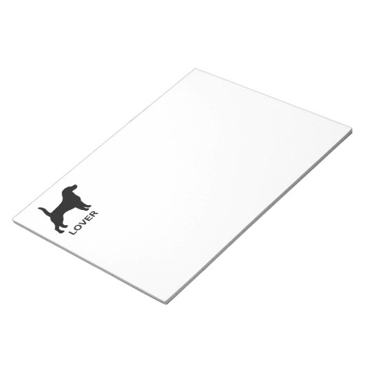 Beagle-minnaar-silhouet Notitieblok (Schuin)