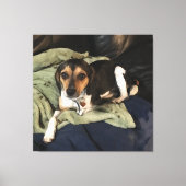Beagle Mix Hond Low-Poly digitale kunst Canvas Afdruk (Voorkant)