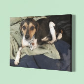 Beagle Mix Hond Low-Poly digitale kunst Canvas Afdruk