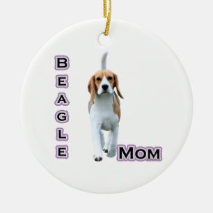 Beagle Moeder 4 - Sleutelhanger Keramisch Ornament