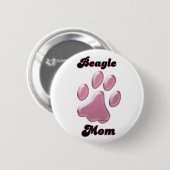 Beagle Moeder Roze Pawprint - Button (Voorkant /achterkant)