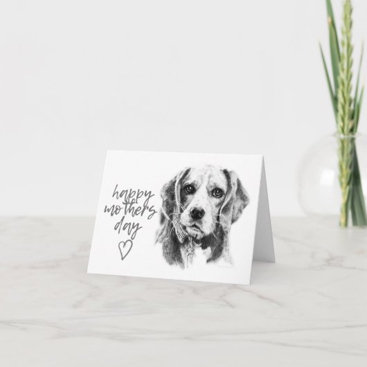 Beagle Moederdag Kaart (Voorkant)