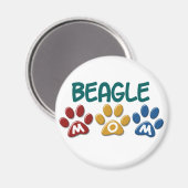 BEAGLE MOM Paw Print Magneet (Voorkant / Achterkant)