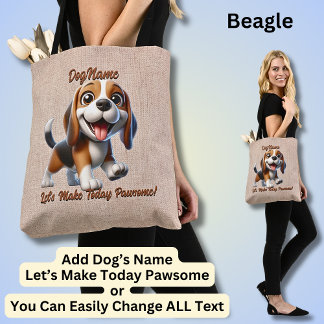 Beagle - Naam hond toevoegen, tekst wijzigen Draagtas