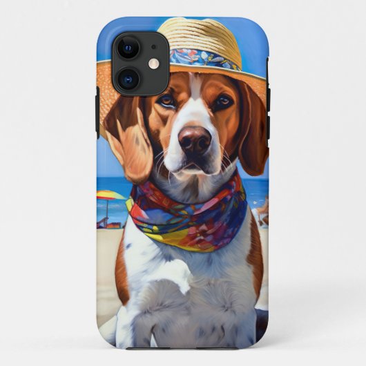 Beagle op het strand, zomercadeau voor hondenliefh Case-Mate iPhone case (Achterkant)