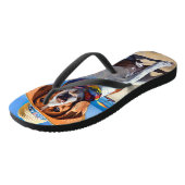 Beagle op het strand, zomercadeau voor hondenliefh teenslippers (Schuin)