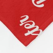 Beagle op rood met naam kersthond fleece deken (Hoek)