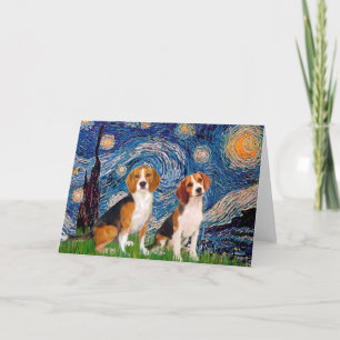 Beagle Paar - Sterrennacht Kaart