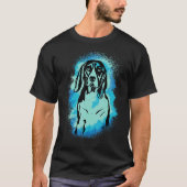 Beagle Paint Blue Design Dog Mom Dad T-shirt (Voorkant)
