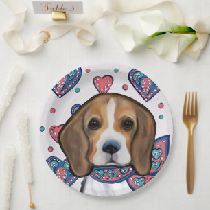 Beagle papieren bordje