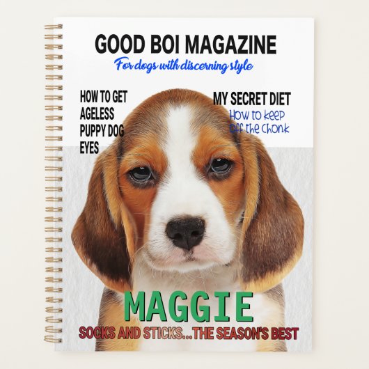 Beagle Parody Magazine Hoesje Planner (Voorkant)
