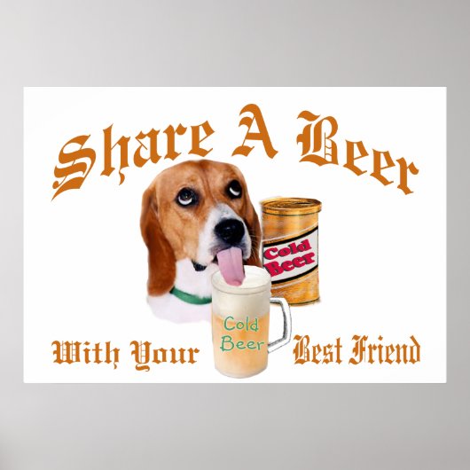 Beagle Partage Une Affiche De Bière (Devant)