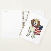 Beagle patriotique avec drapeau vintage vector art (Devant avec enveloppe)