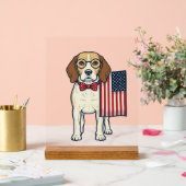 Beagle patriotique avec drapeau vintage vector art (Mariage)