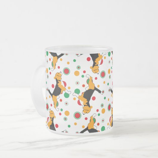 Beagle Pattern Matglas Koffiemok (Voorkant links)