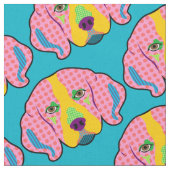 Beagle Pattern Pop Art Stof (Close Up)