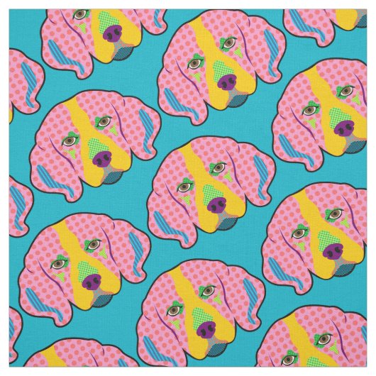 Beagle Pattern Pop Art Stof (Swatch)