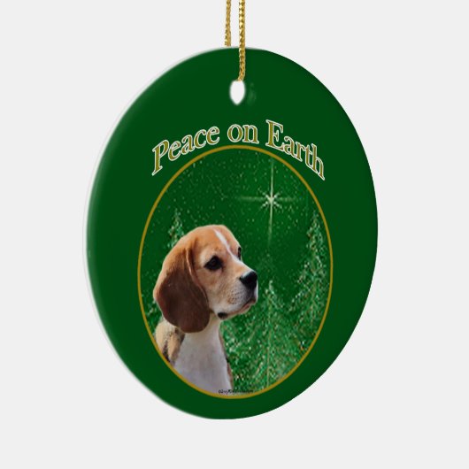 Beagle Peace Keramisch Ornament (Rechts)