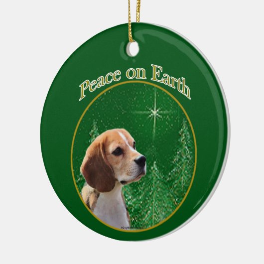 Beagle Peace Keramisch Ornament (Links)