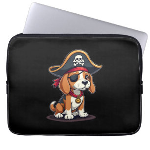 Beagle Piraat Kostuum Jolly Roger Vlag Schedel Kru Laptop Sleeve