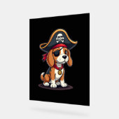 Beagle Pirate Costume Jolly Roger Flag Skull Cross Acryl Bord (Hoek)