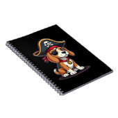 Beagle Pirate Costume Jolly Roger Flag Skull Cross Notitieboek (Rechterzijde)