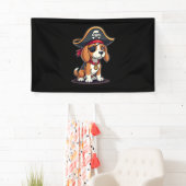 Beagle Pirate Costume Jolly Roger Flag Skull Cross Spandoek (Insitu)