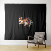 Beagle Pirate Costume Jolly Roger Flag Skull Cross Wandkleed (In Situ (horizontaal))