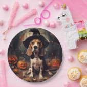 Beagle pompoenen Halloween eng Papieren Bordje (Feest)